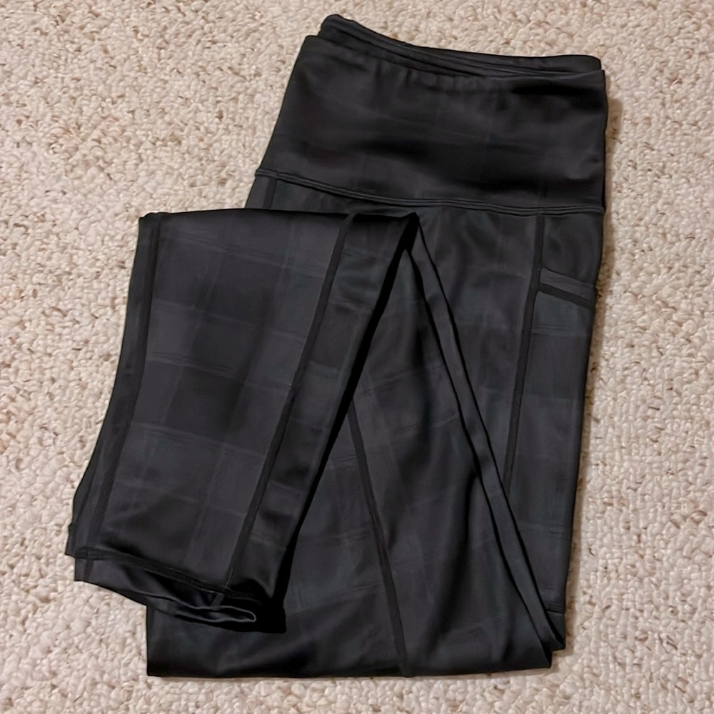 CVG Black Plaid full length leggings - XL